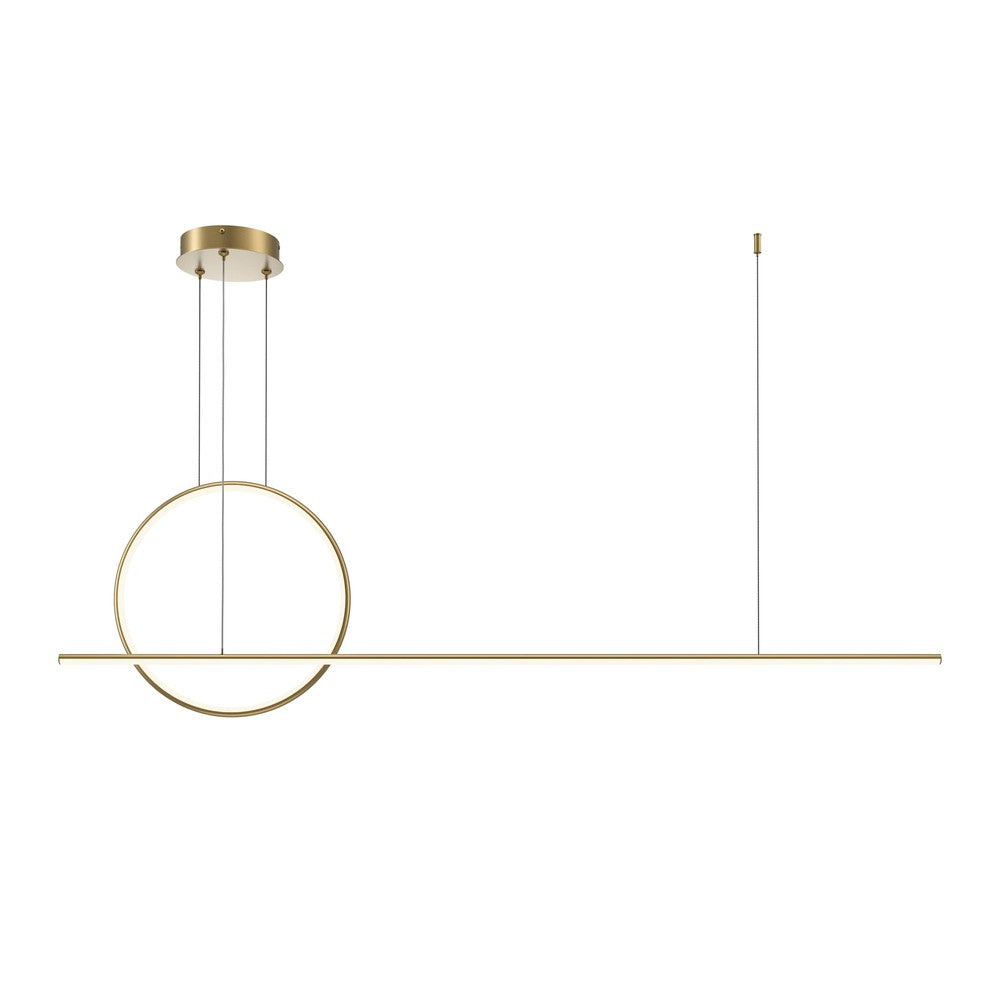 Halo Circle And Line Pendant Lamp With Brass Styling-Maytoni-South Charlotte Fine Lighting