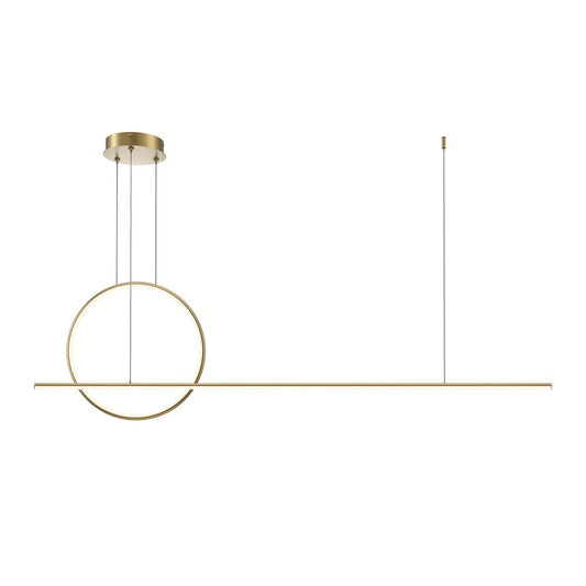 Halo Circle And Line Pendant Lamp With Brass Styling-Maytoni-South Charlotte Fine Lighting