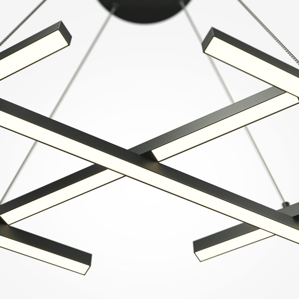 Halo Crosshatch Pendant Lamp In Black-Maytoni-South Charlotte Fine Lighting