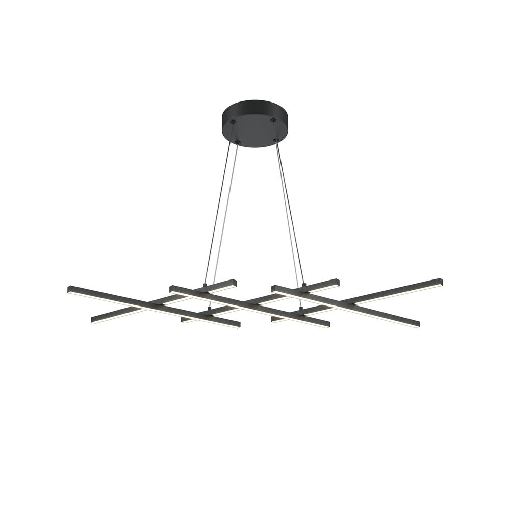 Halo Crosshatch Pendant Lamp In Black-Maytoni-South Charlotte Fine Lighting