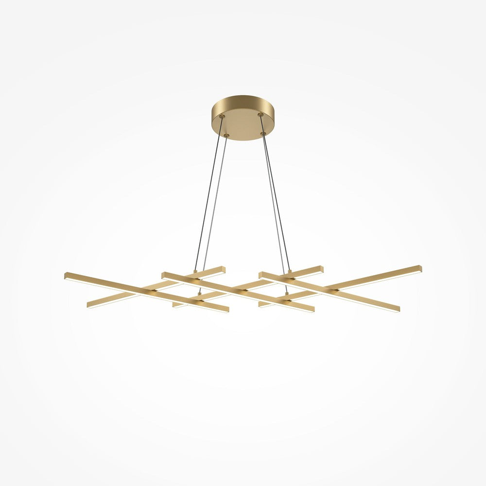 Halo Crosshatch Pendant Lamp With Brass Styling-Maytoni-South Charlotte Fine Lighting