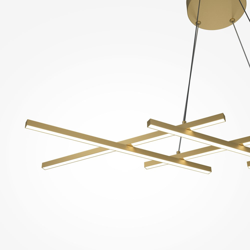 Halo Crosshatch Pendant Lamp With Brass Styling-Maytoni-South Charlotte Fine Lighting