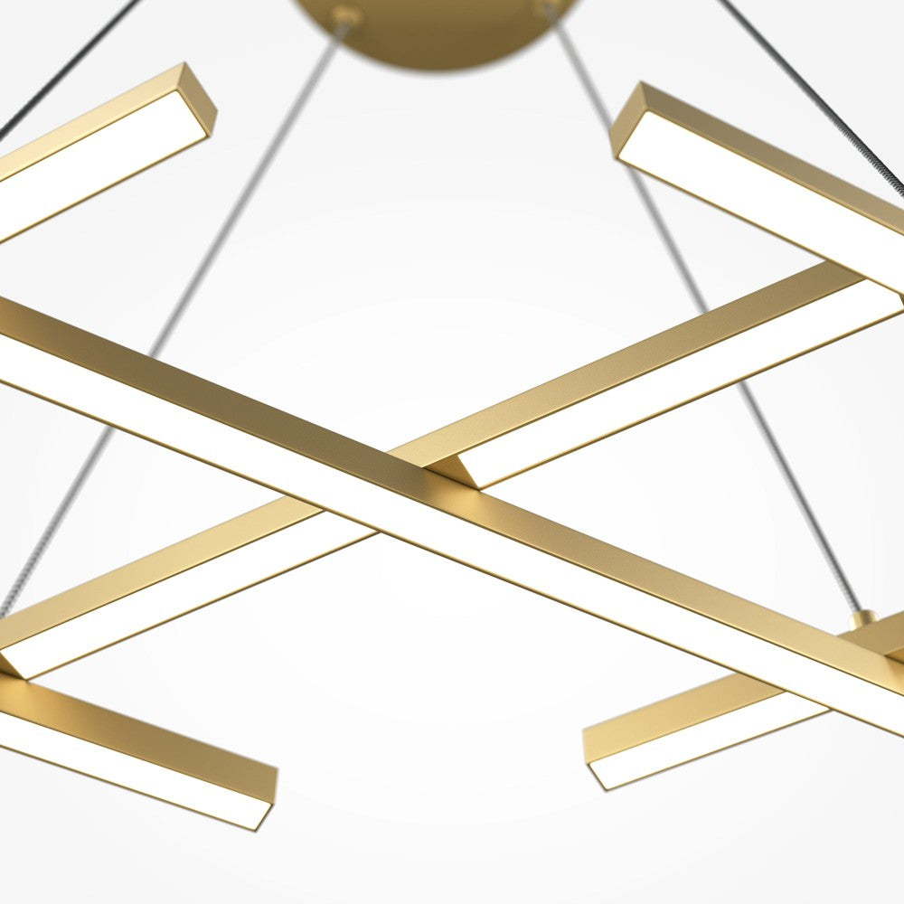 Halo Crosshatch Pendant Lamp With Brass Styling-Maytoni-South Charlotte Fine Lighting