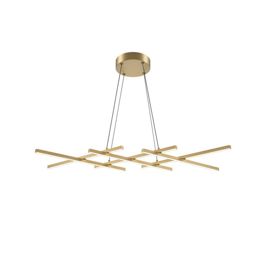 Halo Crosshatch Pendant Lamp With Brass Styling-Maytoni-South Charlotte Fine Lighting