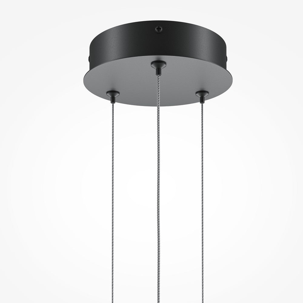 Halo Linear Pendant Lamp In Black With White Lampshade-Maytoni-South Charlotte Fine Lighting