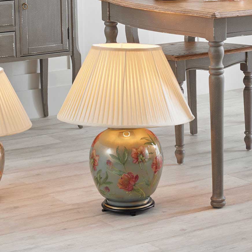 Hand painted table lamp sold by South Charlotte Fine LIghting