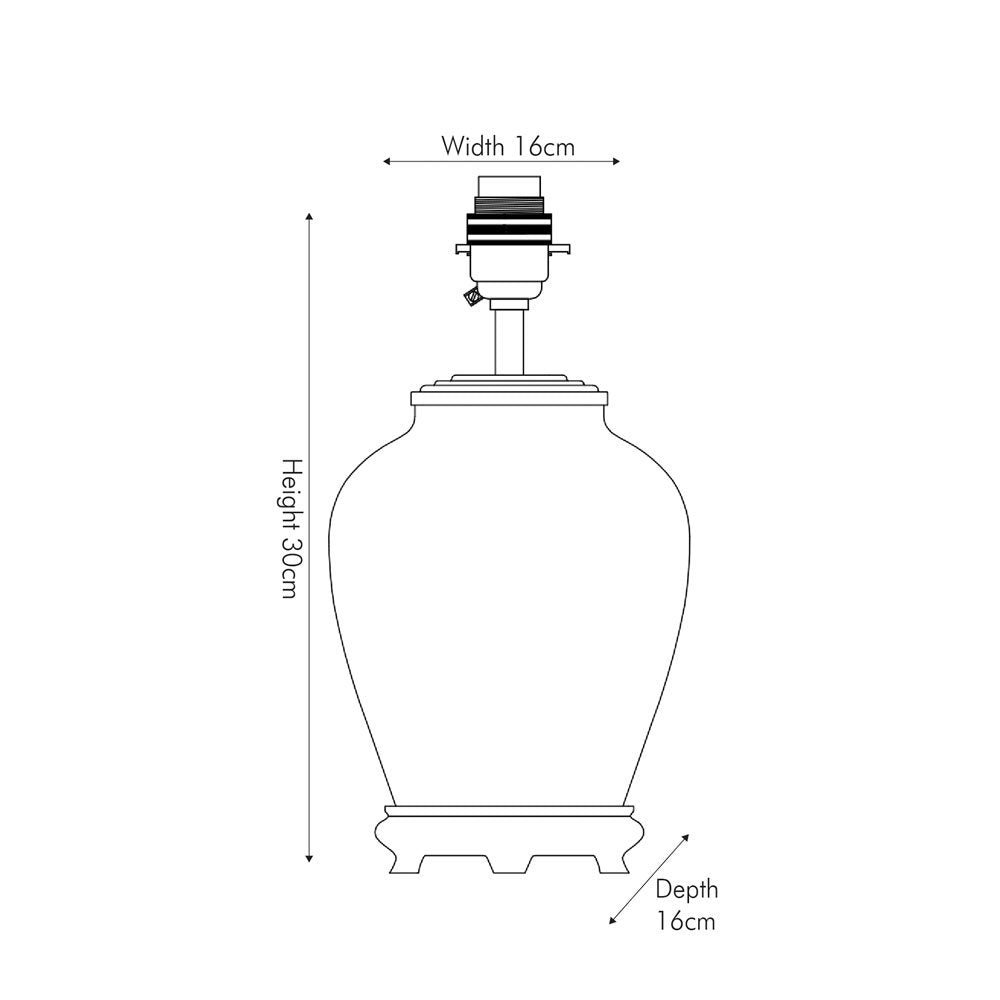 Sizes for Parrot Small Glass Table Lamp Base