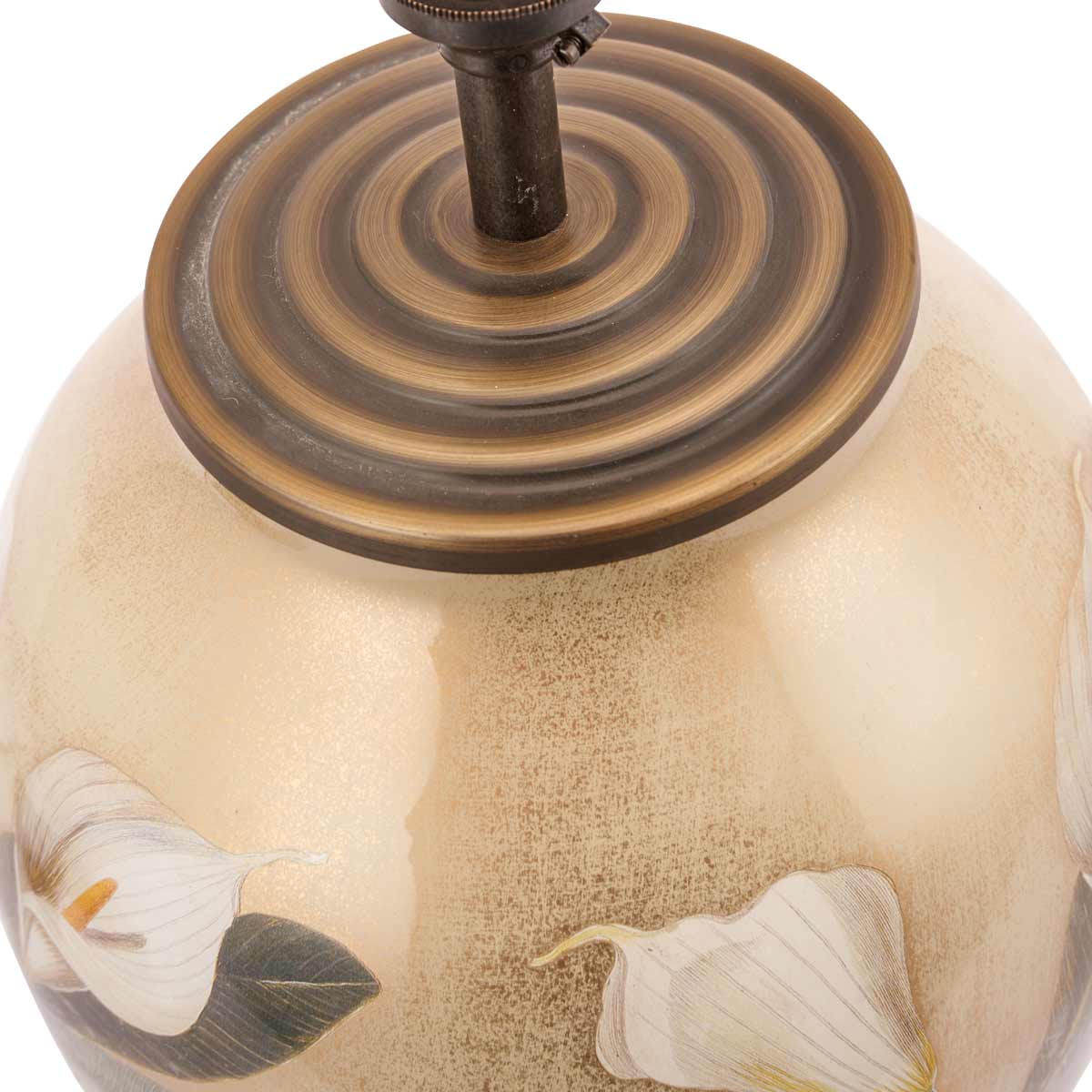 Jenny Worrall lily table lamp base with dark antique brass finish