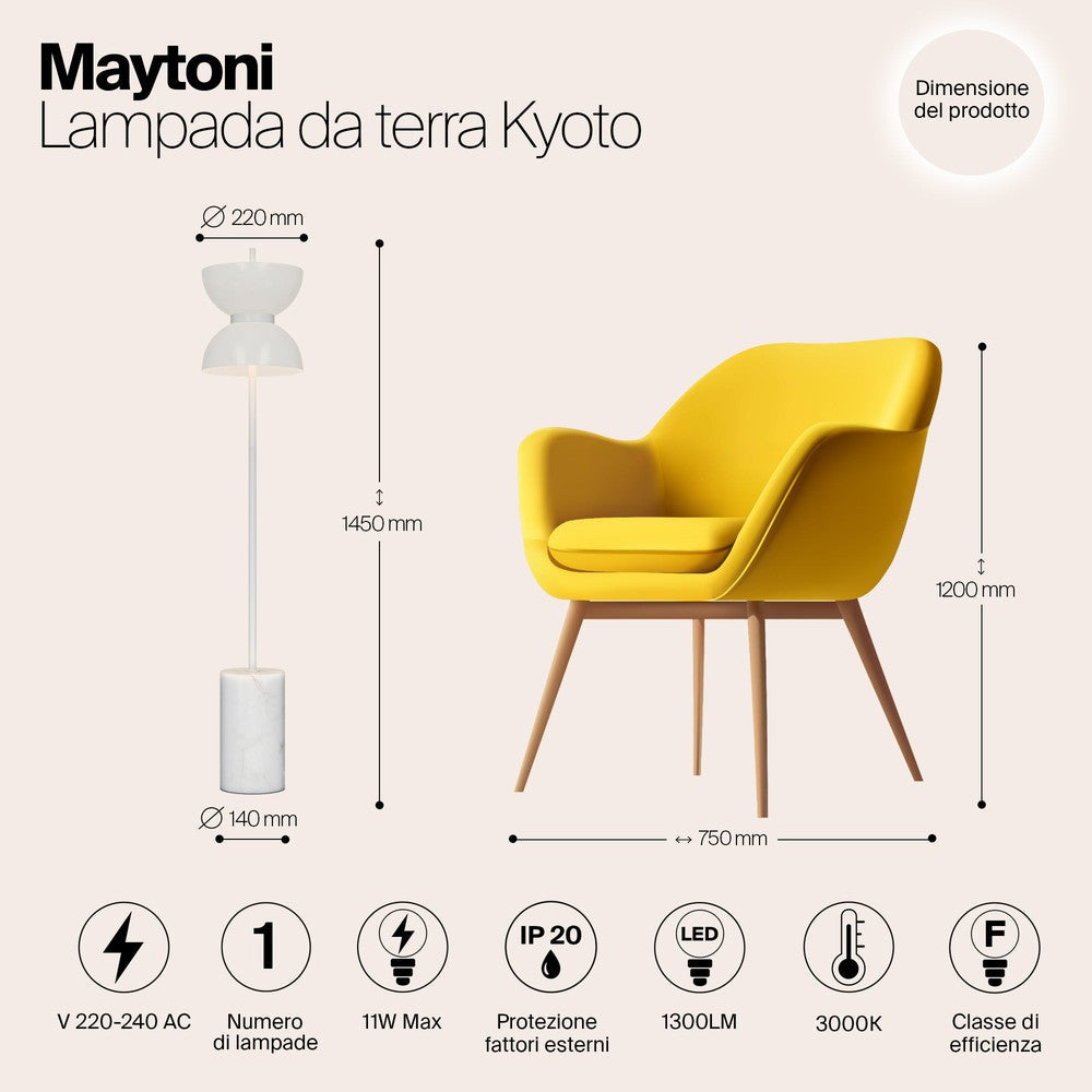 Kyoto Floor Lamp In White-Maytoni-South Charlotte Fine Lighting