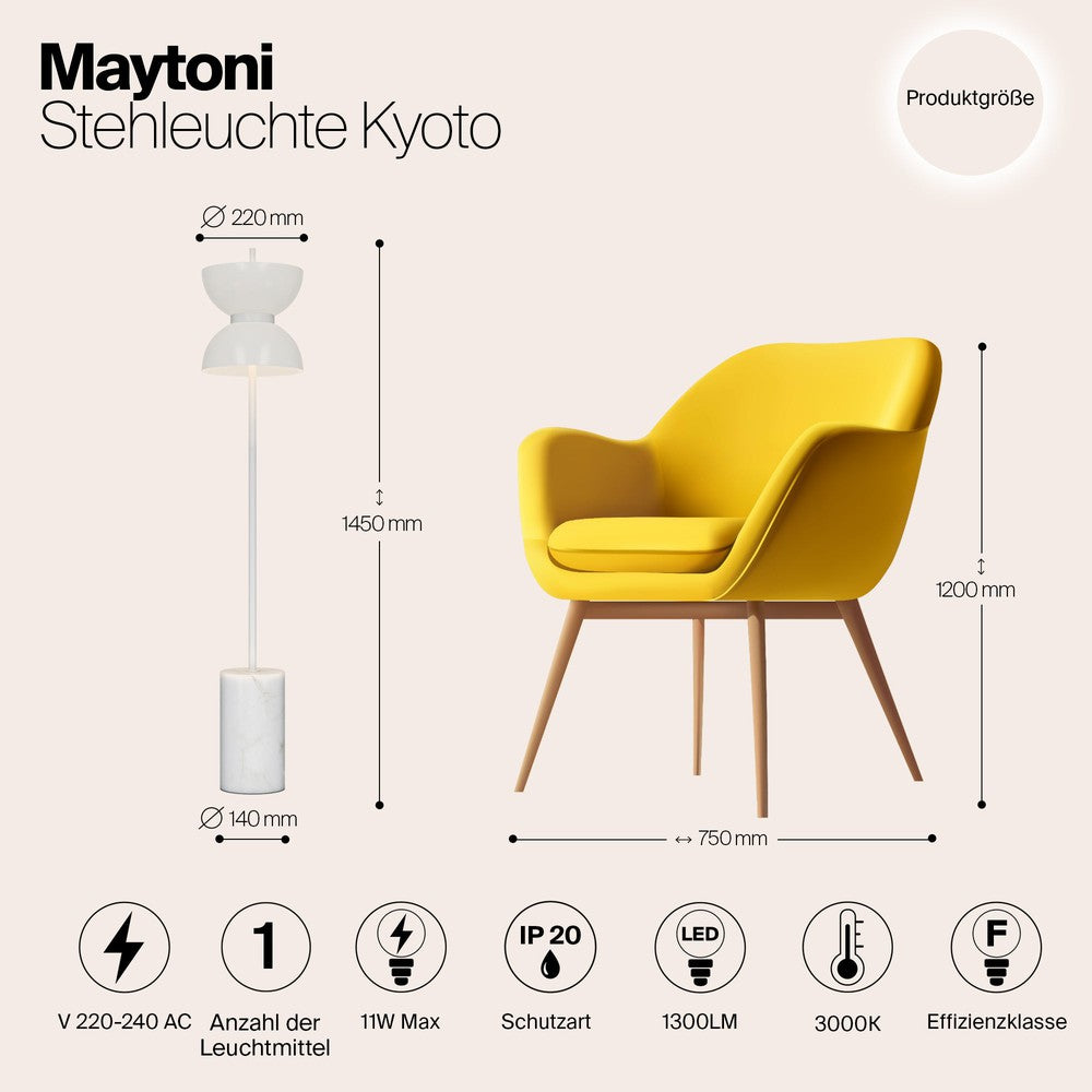 Kyoto Floor Lamp In White-Maytoni-South Charlotte Fine Lighting