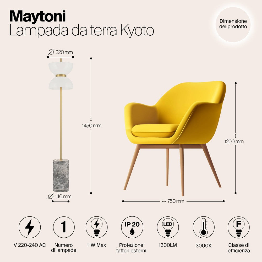 Kyoto Floor Lamp With Gold and grey Styling-Maytoni-South Charlotte Fine Lighting