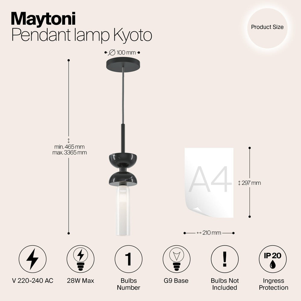 Kyoto Pendant Lamp In Black-Maytoni-South Charlotte Fine Lighting