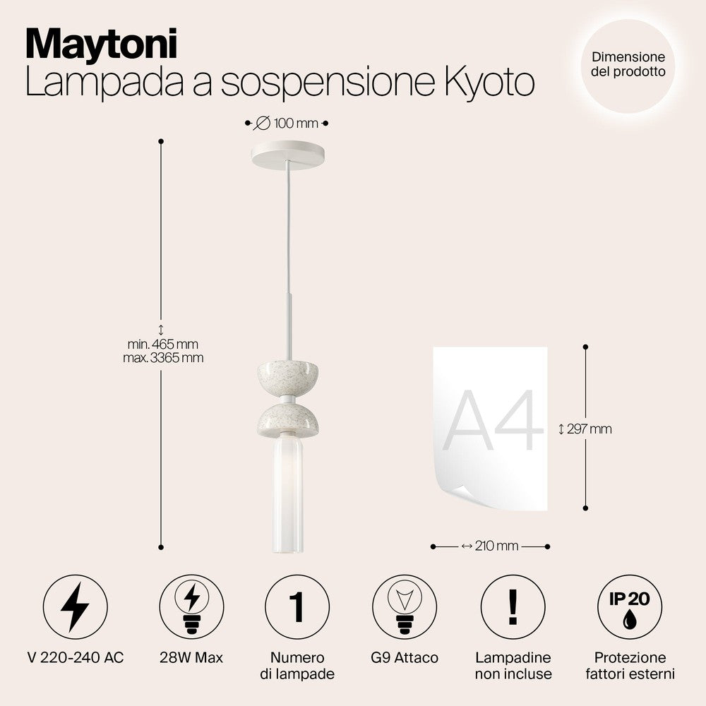 Kyoto Pendant Lamp Wide In White-Maytoni-South Charlotte Fine Lighting