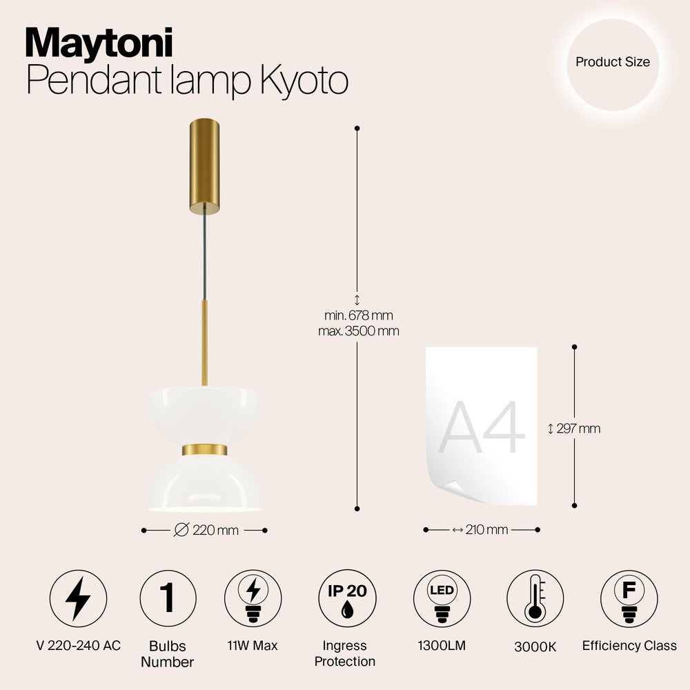 Kyoto Pendant Lamp With Gold Styling-Maytoni-South Charlotte Fine Lighting