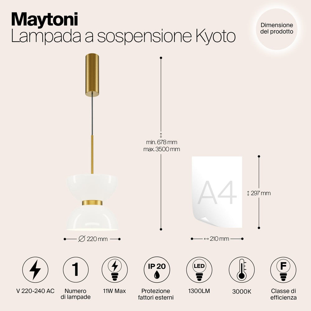 Kyoto Pendant Lamp With Gold Styling-Maytoni-South Charlotte Fine Lighting