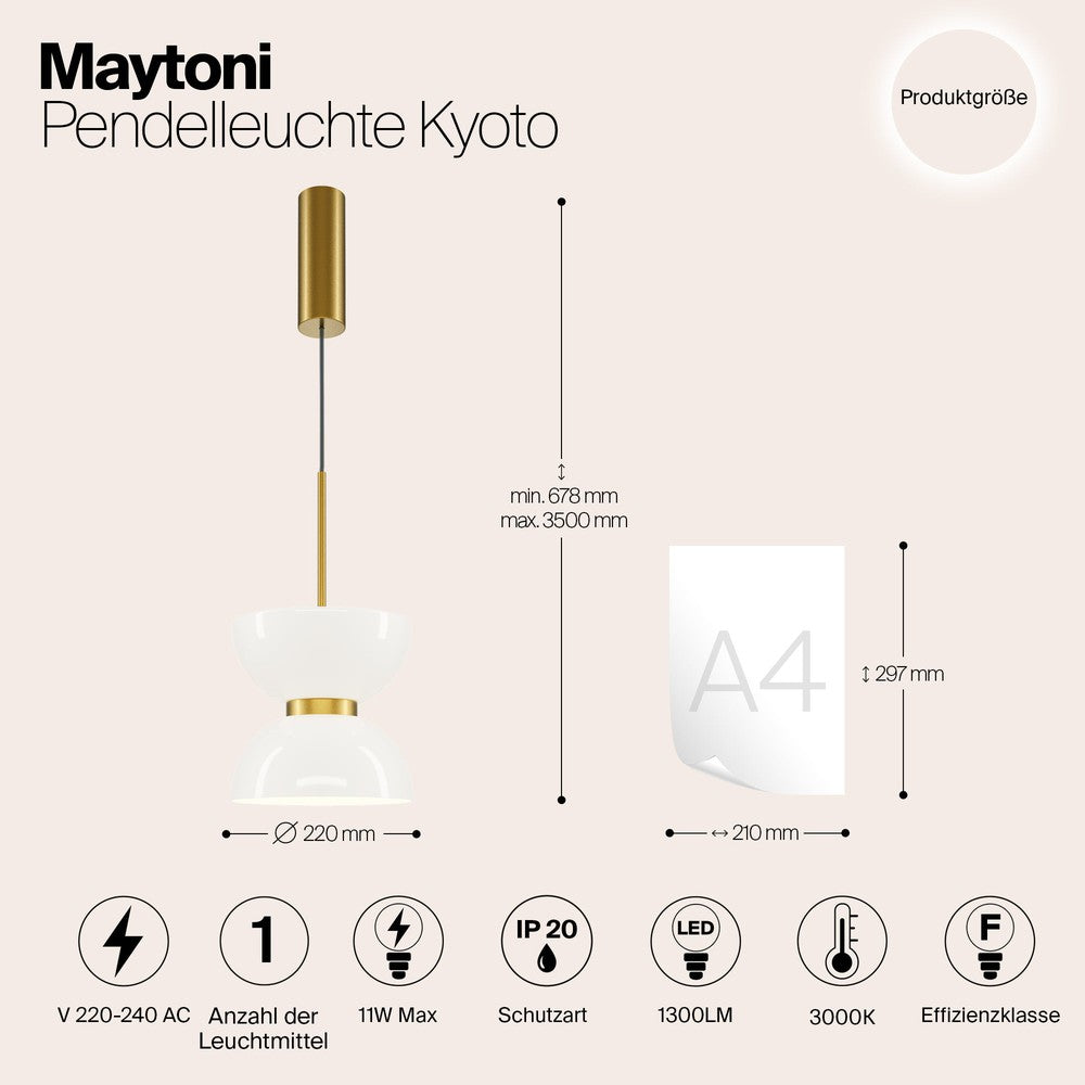 Kyoto Pendant Lamp With Gold Styling-Maytoni-South Charlotte Fine Lighting