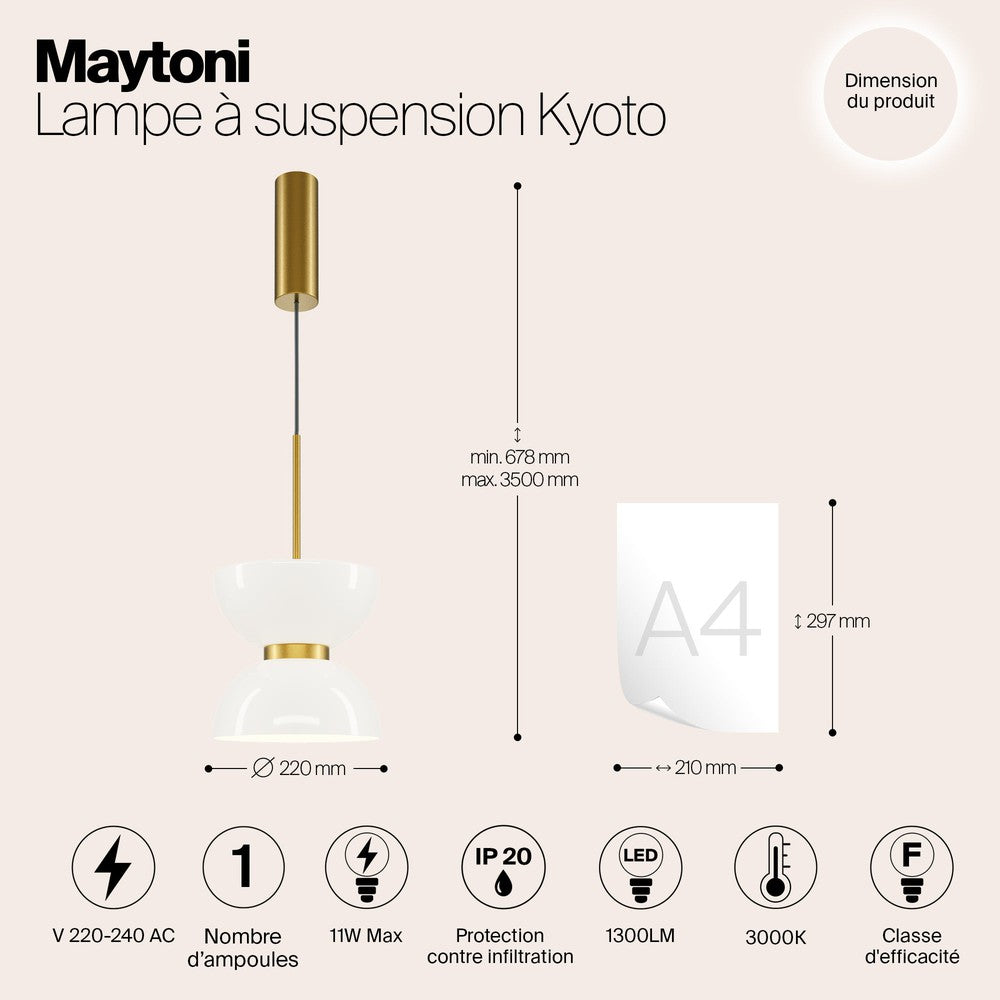 Kyoto Pendant Lamp With Gold Styling-Maytoni-South Charlotte Fine Lighting