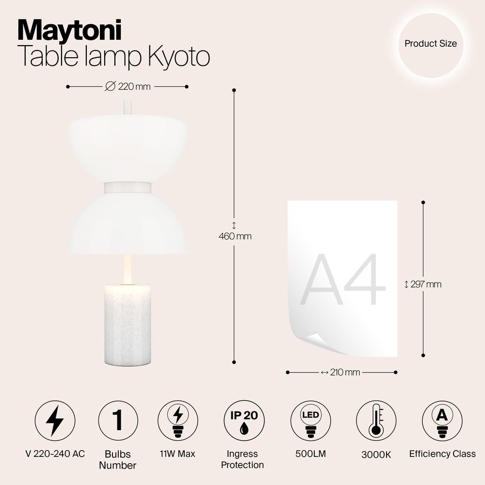 Kyoto Table Lamp In White-Maytoni-South Charlotte Fine Lighting