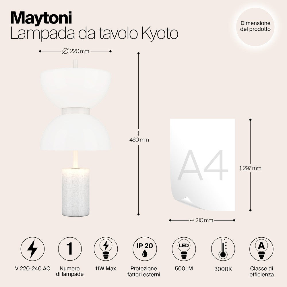 Kyoto Table Lamp In White-Maytoni-South Charlotte Fine Lighting