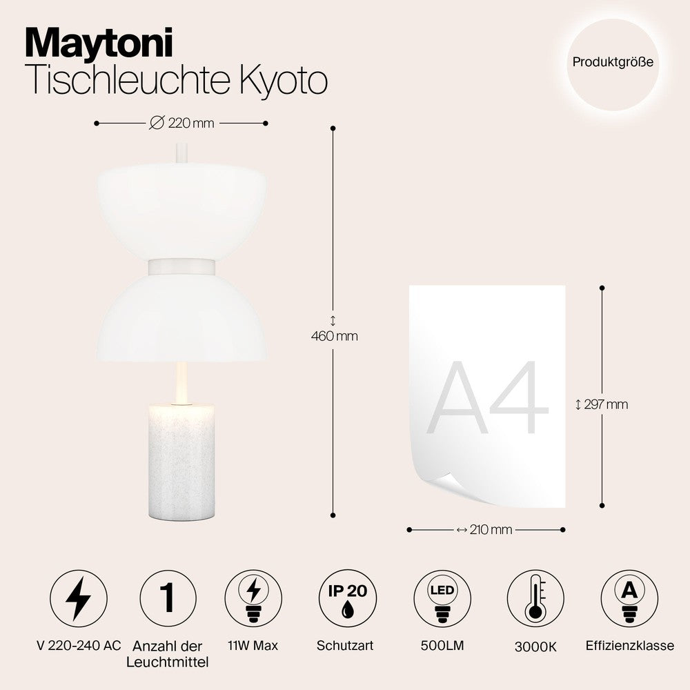 Kyoto Table Lamp In White-Maytoni-South Charlotte Fine Lighting