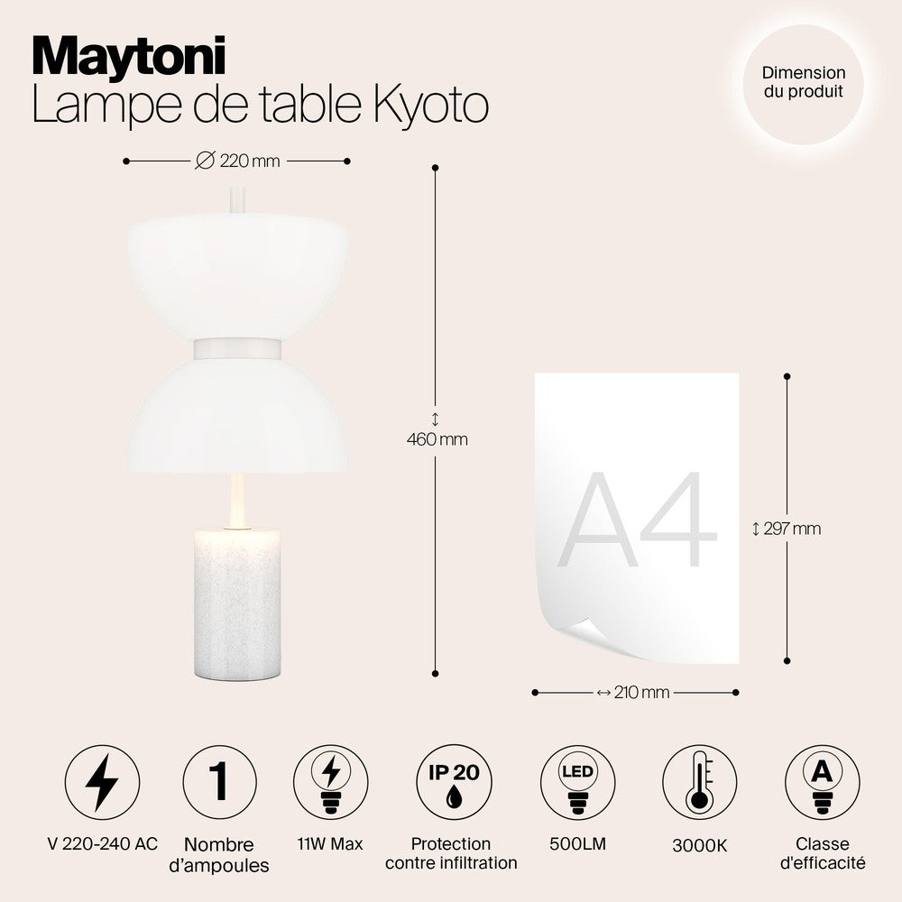 Kyoto Table Lamp In White-Maytoni-South Charlotte Fine Lighting