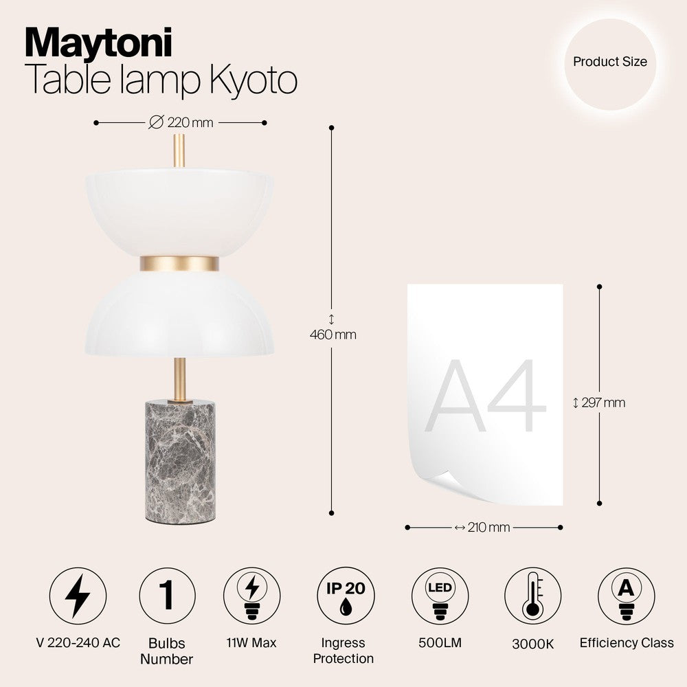 Kyoto Table Lamp With Gold and grey Styling-Maytoni-South Charlotte Fine Lighting