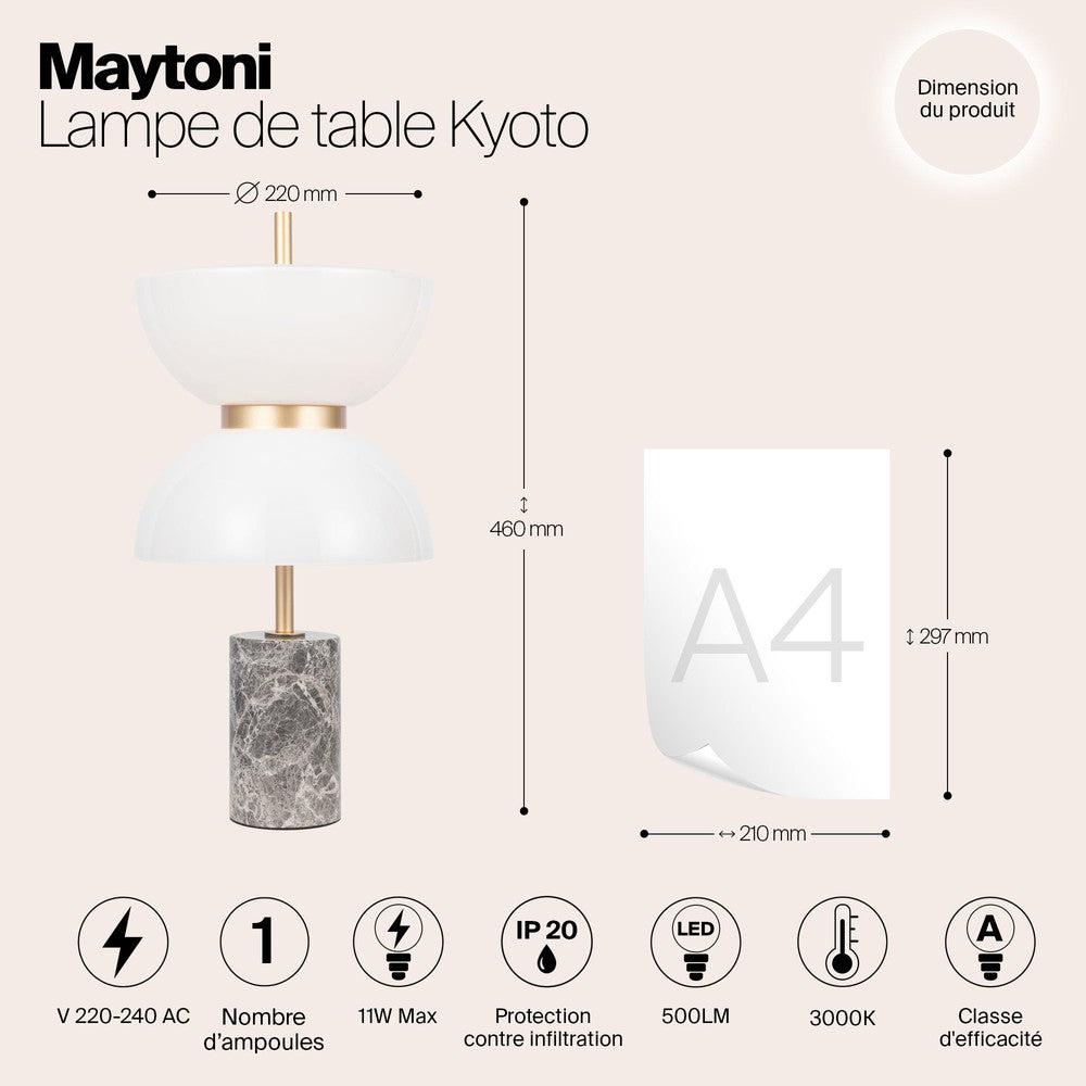 Kyoto Table Lamp With Gold and grey Styling-Maytoni-South Charlotte Fine Lighting