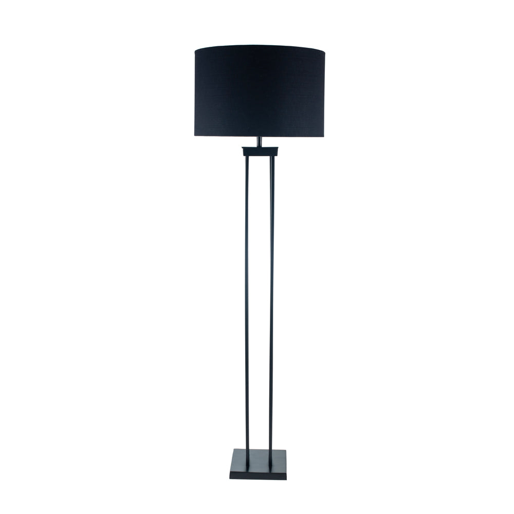 Langston floor lamp black with optional black lampshade from South Charlotte Fine Lighting