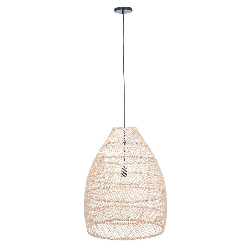 The large rattan pendant light with cable sold by South Charlotte Fine Lighting