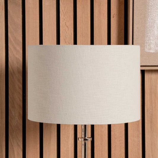 Lino 40cm Cream Self Lined Linen Cylinder Lampshade