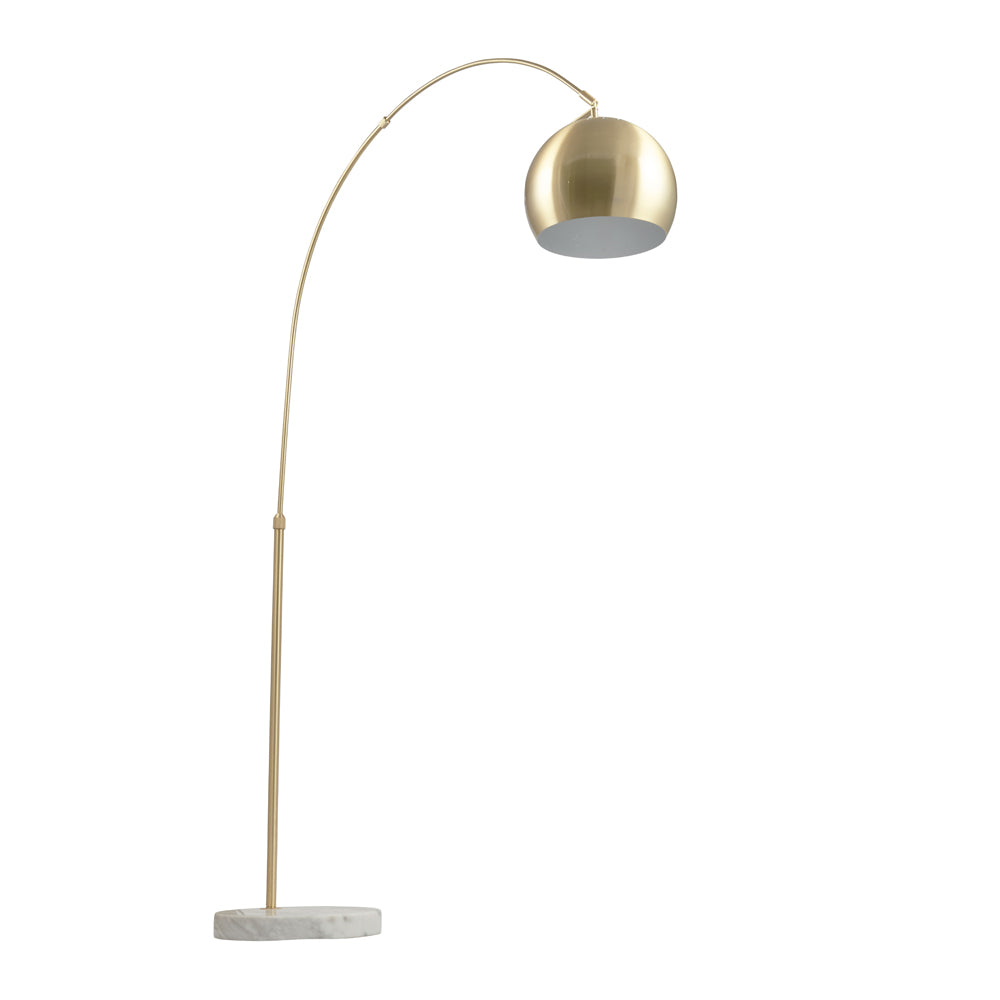 The Feliciani Brushed Brass Metal And White Marble Floor Lamp is an excellent living room reading light