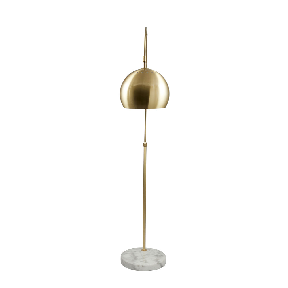 Feliciani Brushed Brass Metal And White Marble Floor Lamp is a living room reading light