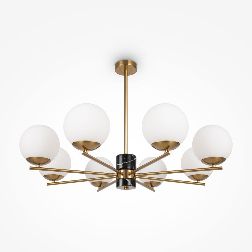 Marble Chandelier With Brass Styling - Large-Maytoni-South Charlotte Fine Lighting