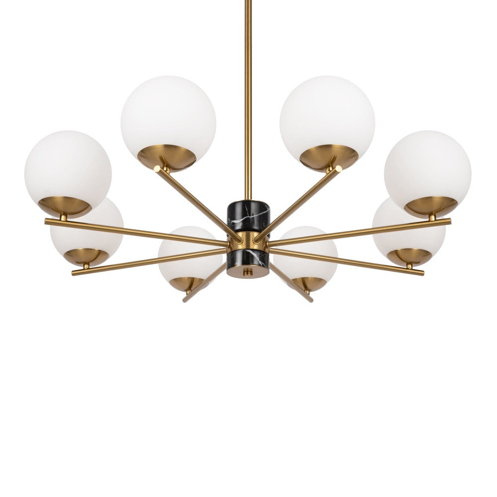 Marble Chandelier With Brass Styling - Large-Maytoni-South Charlotte Fine Lighting