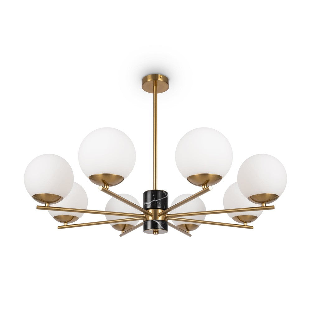 Marble Chandelier With Brass Styling - Large-Maytoni-South Charlotte Fine Lighting