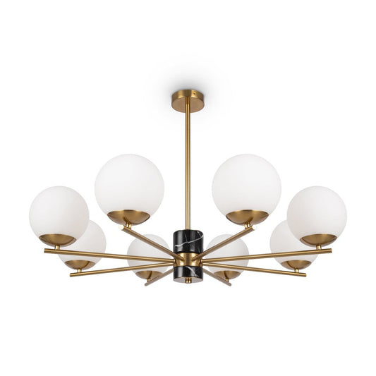 Marble Chandelier With Brass Styling - Large-Maytoni-South Charlotte Fine Lighting