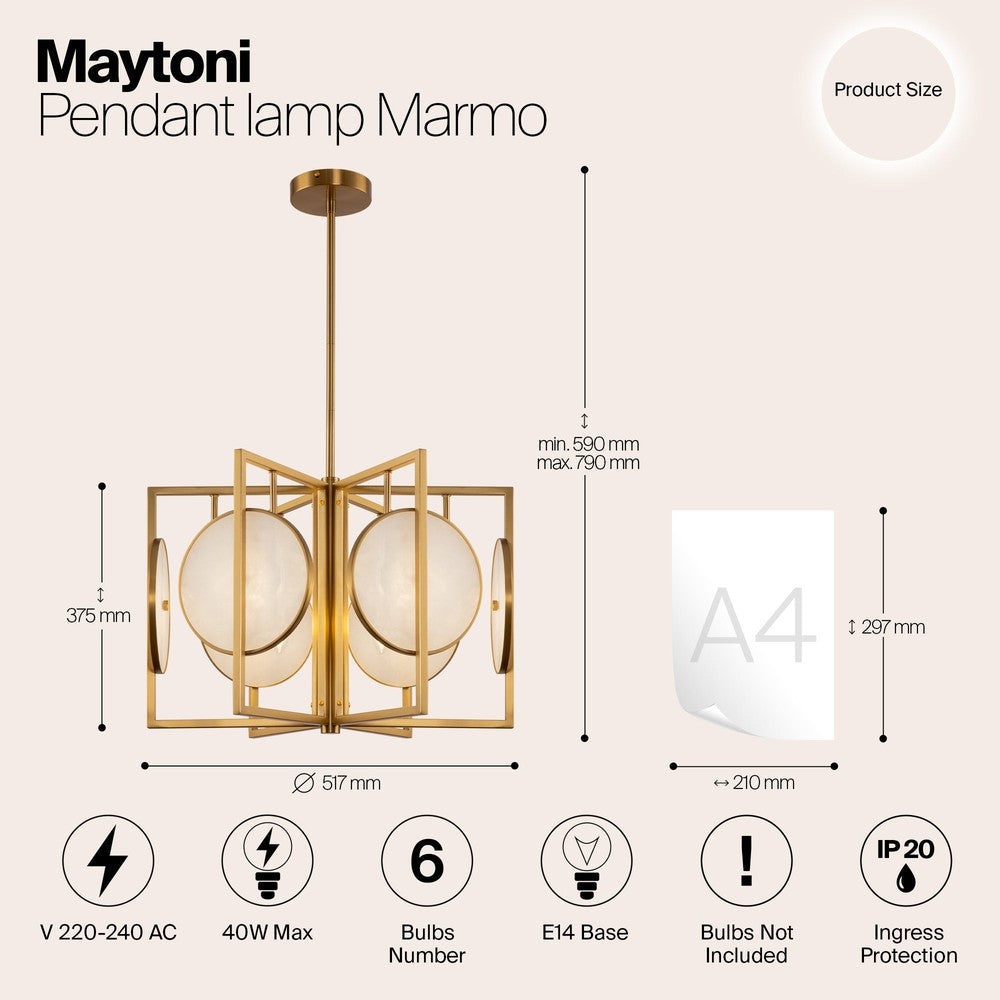 Marmo Chandelier With Gold Styling-Maytoni-South Charlotte Fine Lighting