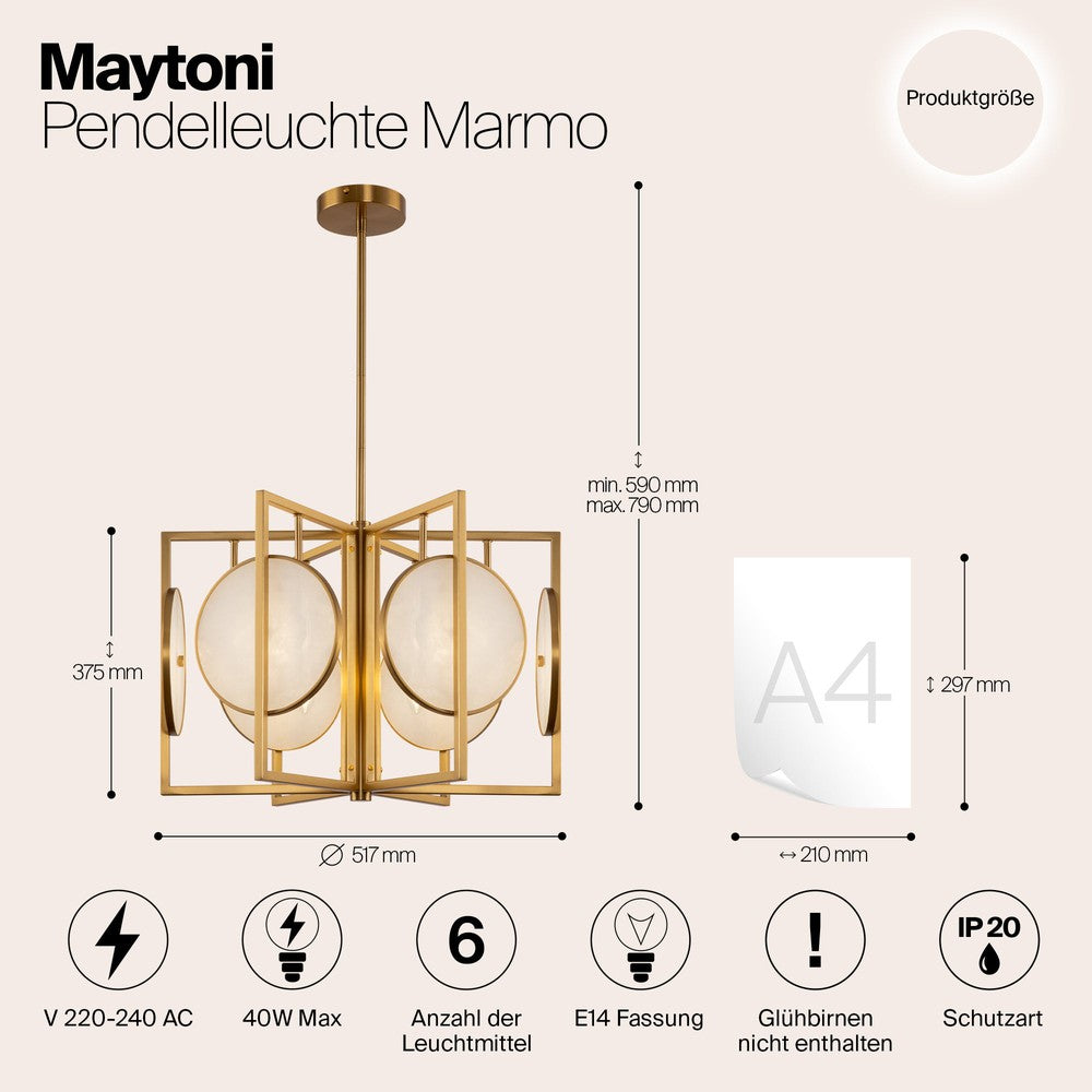 Marmo Chandelier With Gold Styling-Maytoni-South Charlotte Fine Lighting