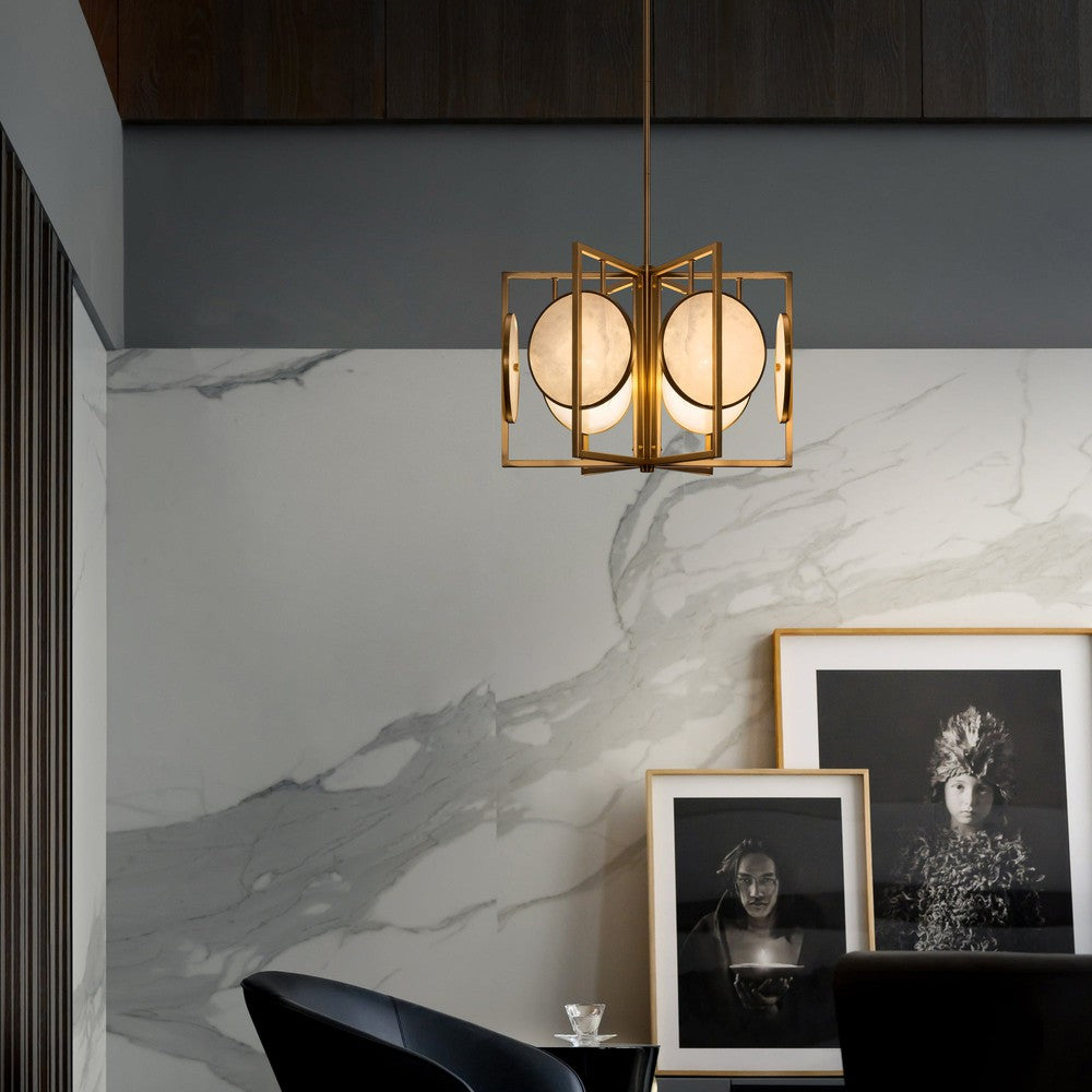 Marmo Chandelier With Gold Styling-Maytoni-South Charlotte Fine Lighting