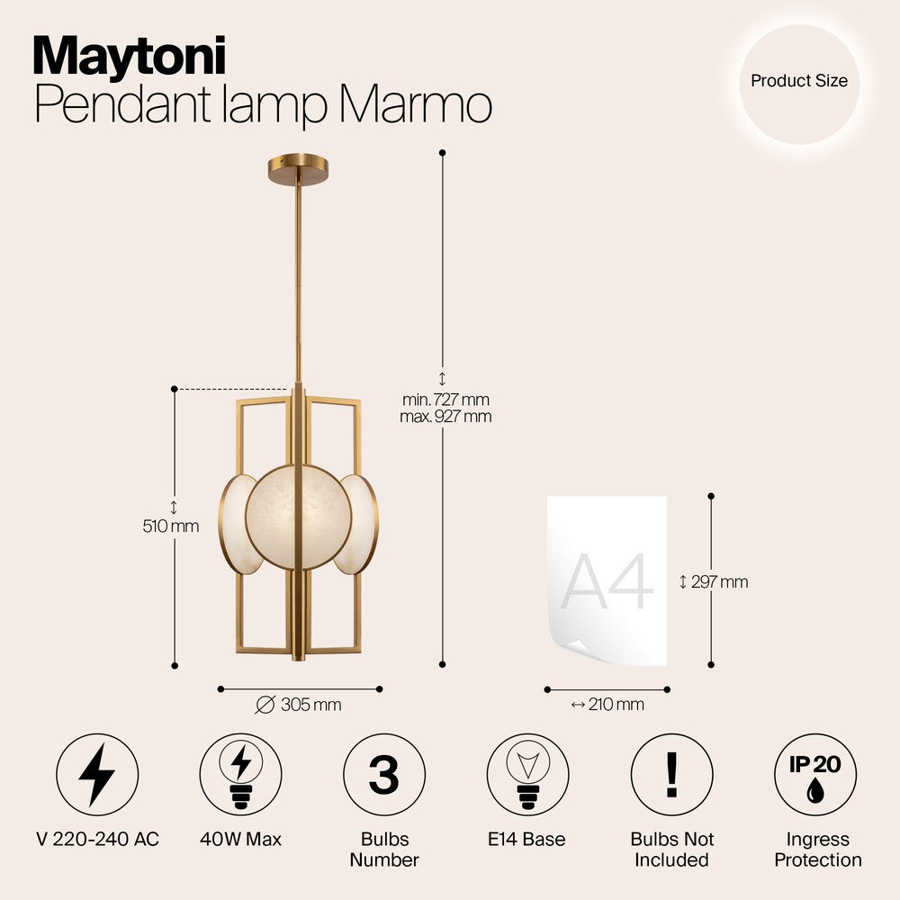 Marmo Chandelier With Gold Styling - Single Light-Maytoni-South Charlotte Fine Lighting