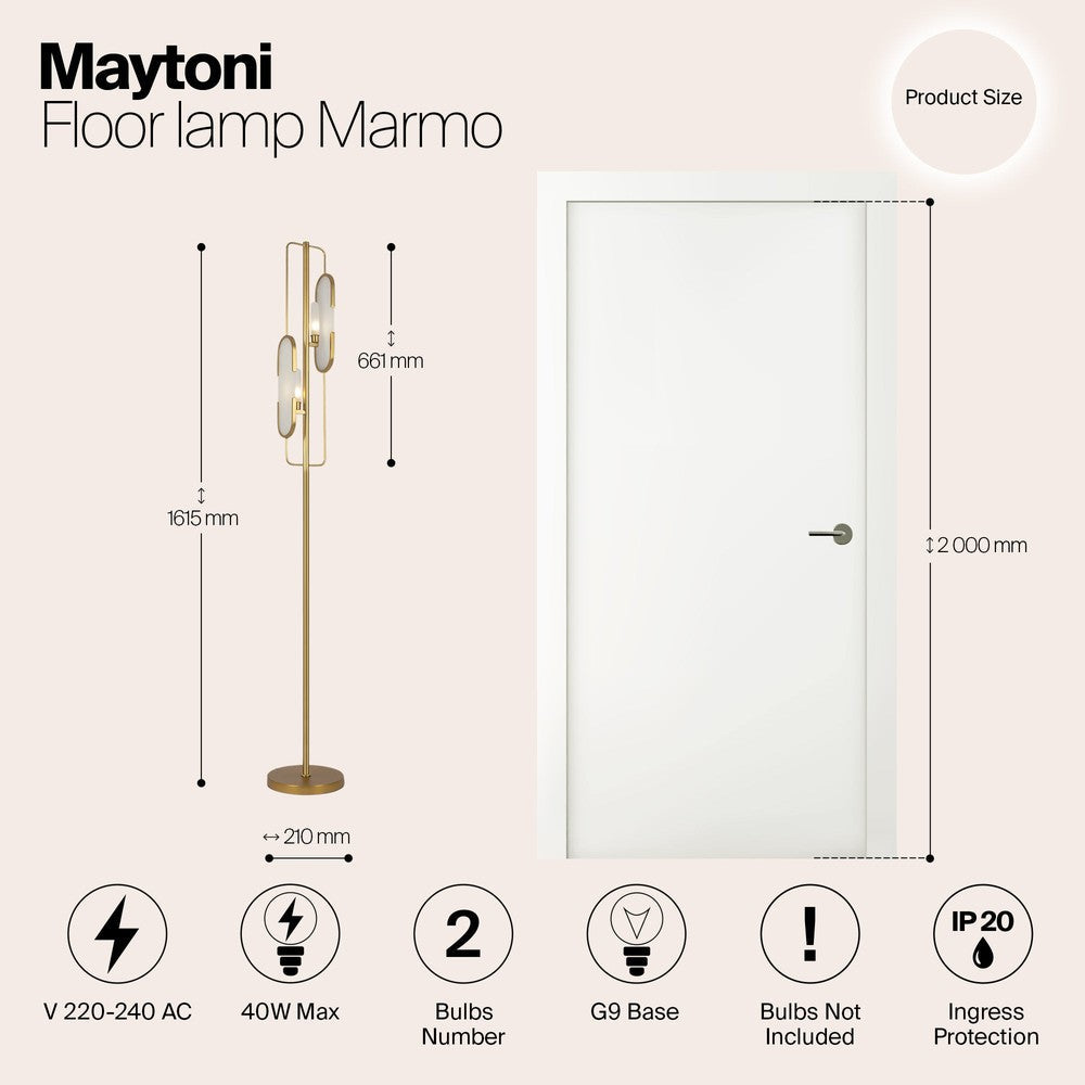 Marmo Floor Lamp With Gold Styling-Maytoni-South Charlotte Fine Lighting