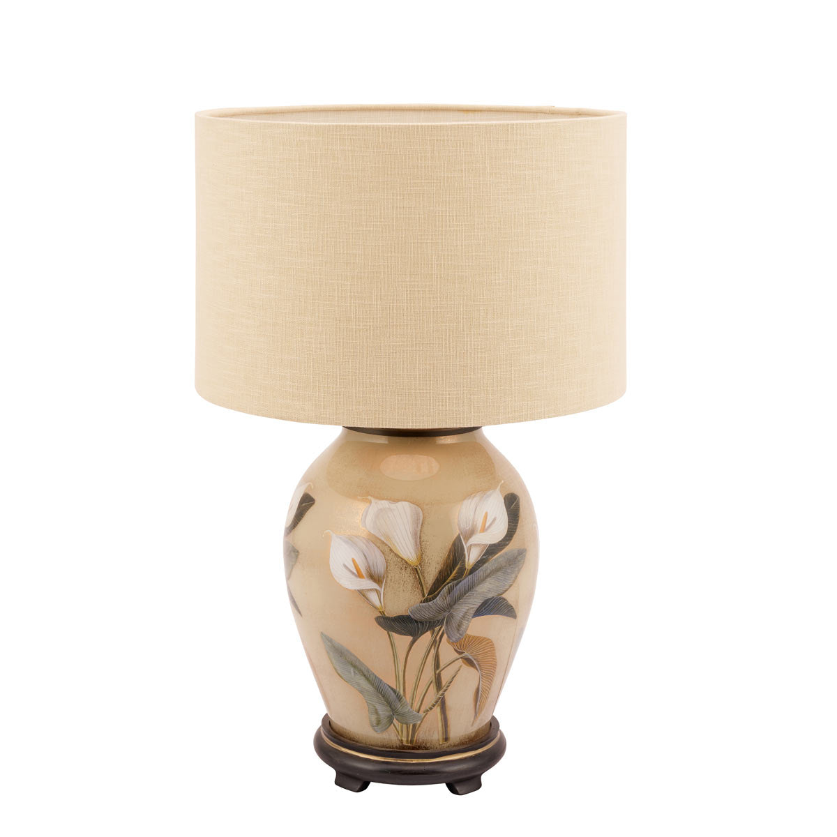 Medium sized lily table lamp from Jenny Worrall with cylinder lampshade