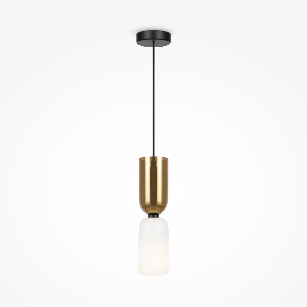 Memory Pendant Lamp With White And Gold Coloured Lampshade-Maytoni-South Charlotte Fine Lighting