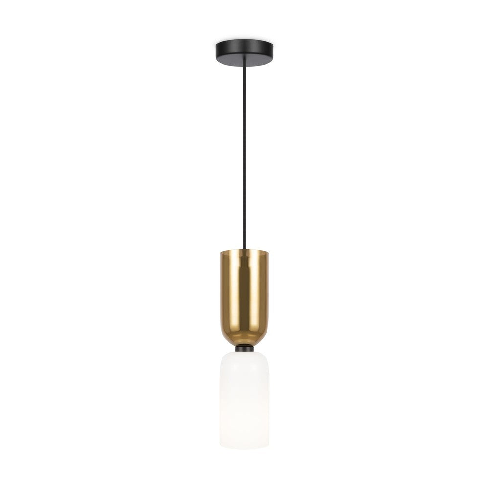 Memory Pendant Lamp With White And Gold Coloured Lampshade-Maytoni-South Charlotte Fine Lighting