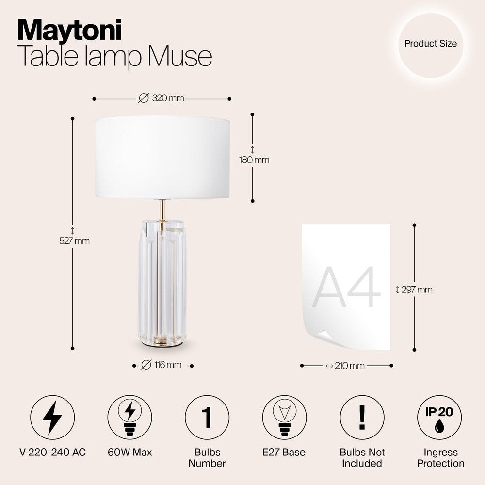 Muse Table Lamp With Gold Styling-Maytoni-South Charlotte Fine Lighting