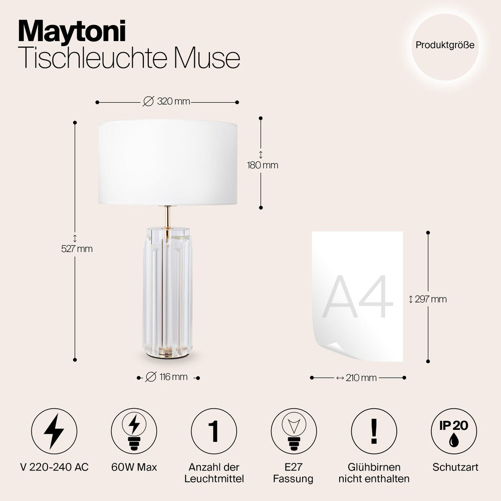 Muse Table Lamp With Gold Styling-Maytoni-South Charlotte Fine Lighting