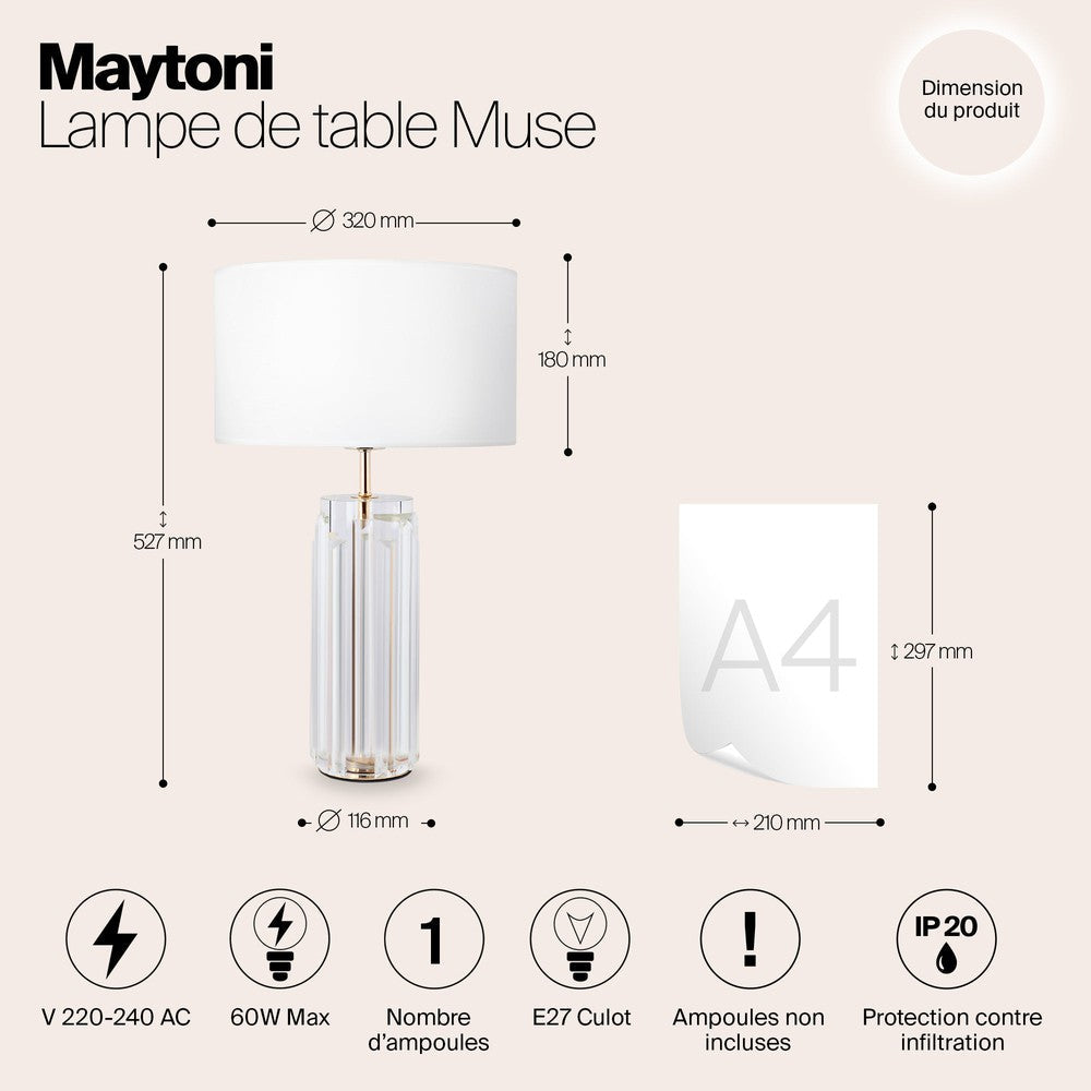 Muse Table Lamp With Gold Styling-Maytoni-South Charlotte Fine Lighting