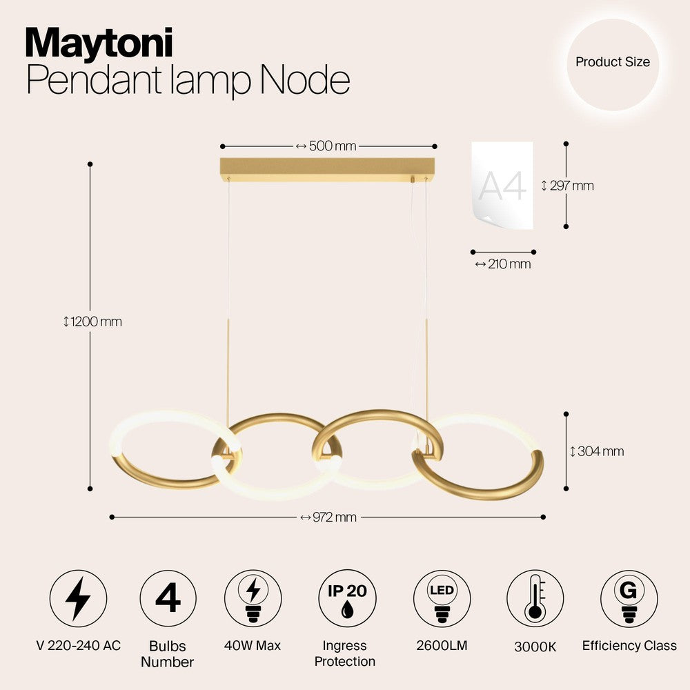 Node Pendant Linear Lamp With Gold Styling-Maytoni-South Charlotte Fine Lighting