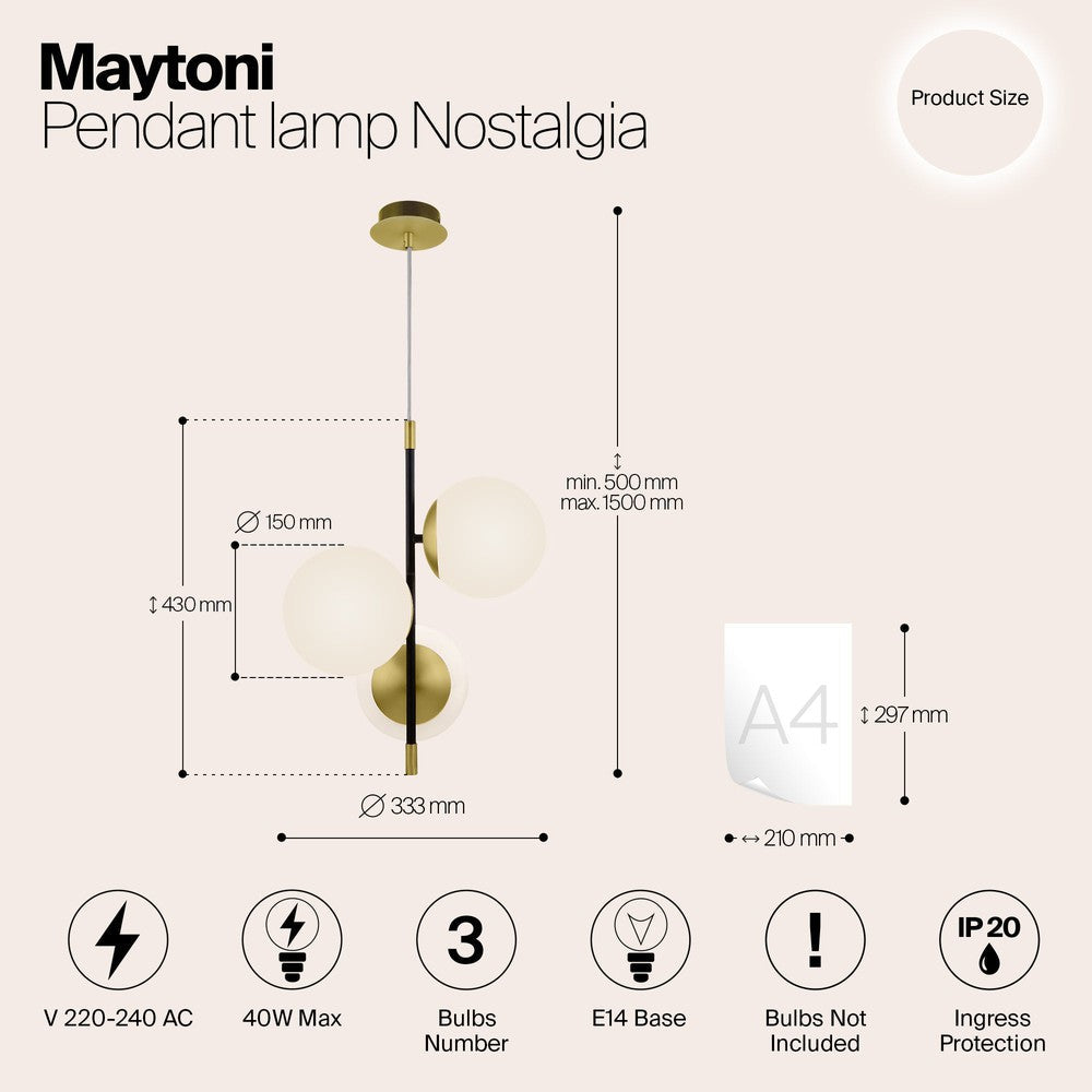 Nostalgia Pendant Lamp Cluster With Gold Styling-Maytoni-South Charlotte Fine Lighting