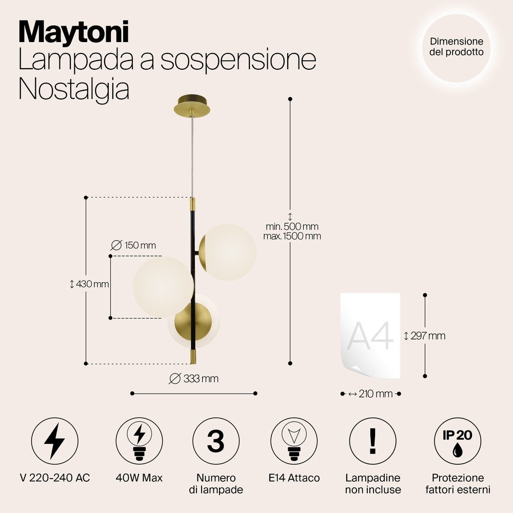 Nostalgia Pendant Lamp Cluster With Gold Styling-Maytoni-South Charlotte Fine Lighting